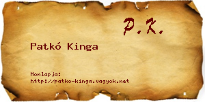 Patkó Kinga névjegykártya