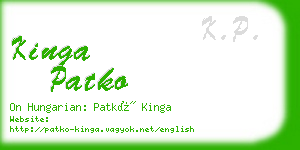 kinga patko business card