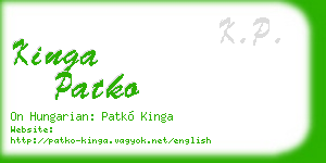 kinga patko business card